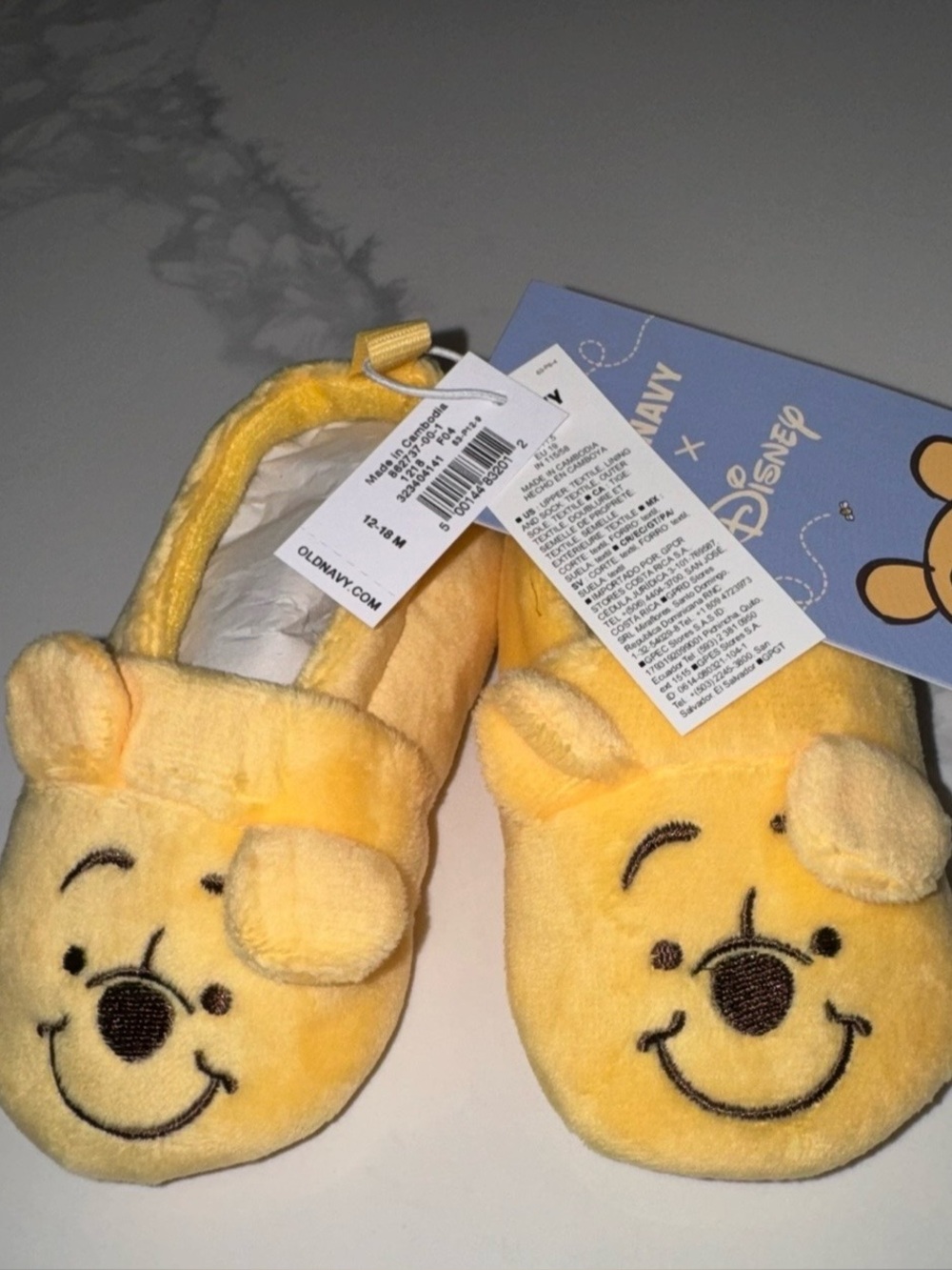 Disney Winnie the Pooh Velvet Baby Slippers Booties 12-18M